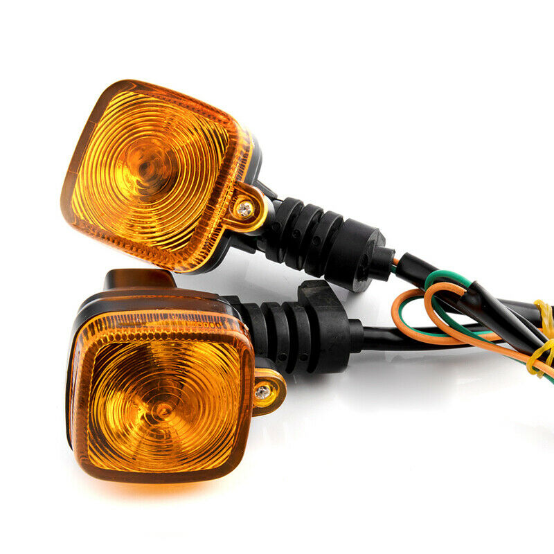 2pcs Motorcycle Amber Halogen Bulb Turn Signal Indicators Square Light Blinker