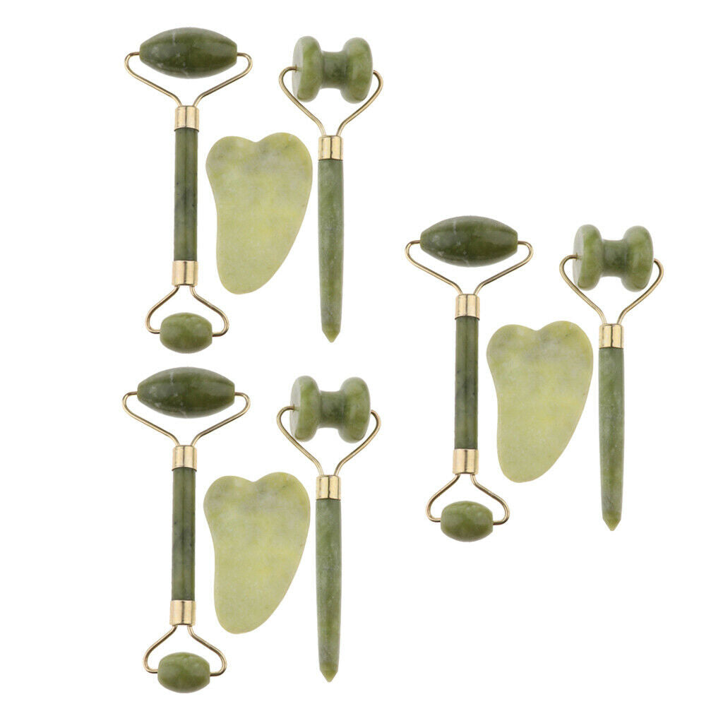 3 Sets Facial Jade Roller Gua Sha Massager for Face/Eye/Neck Lifting Tools