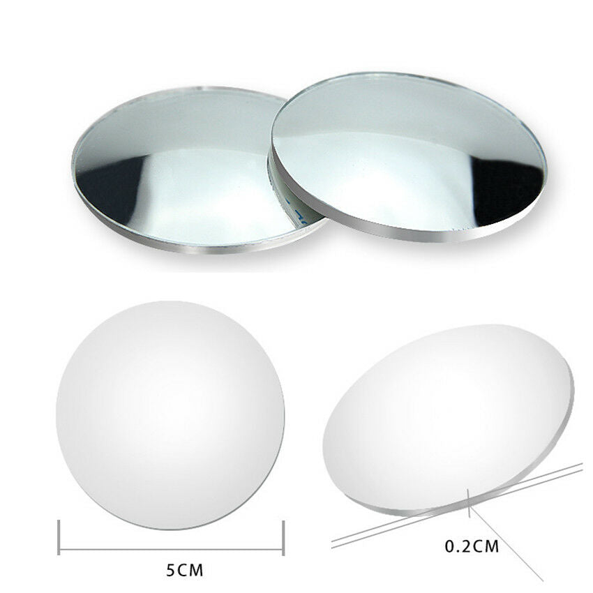 1 pair round 360 Degree frameless ultrathin Wide Angle Round Convex Blind Spot