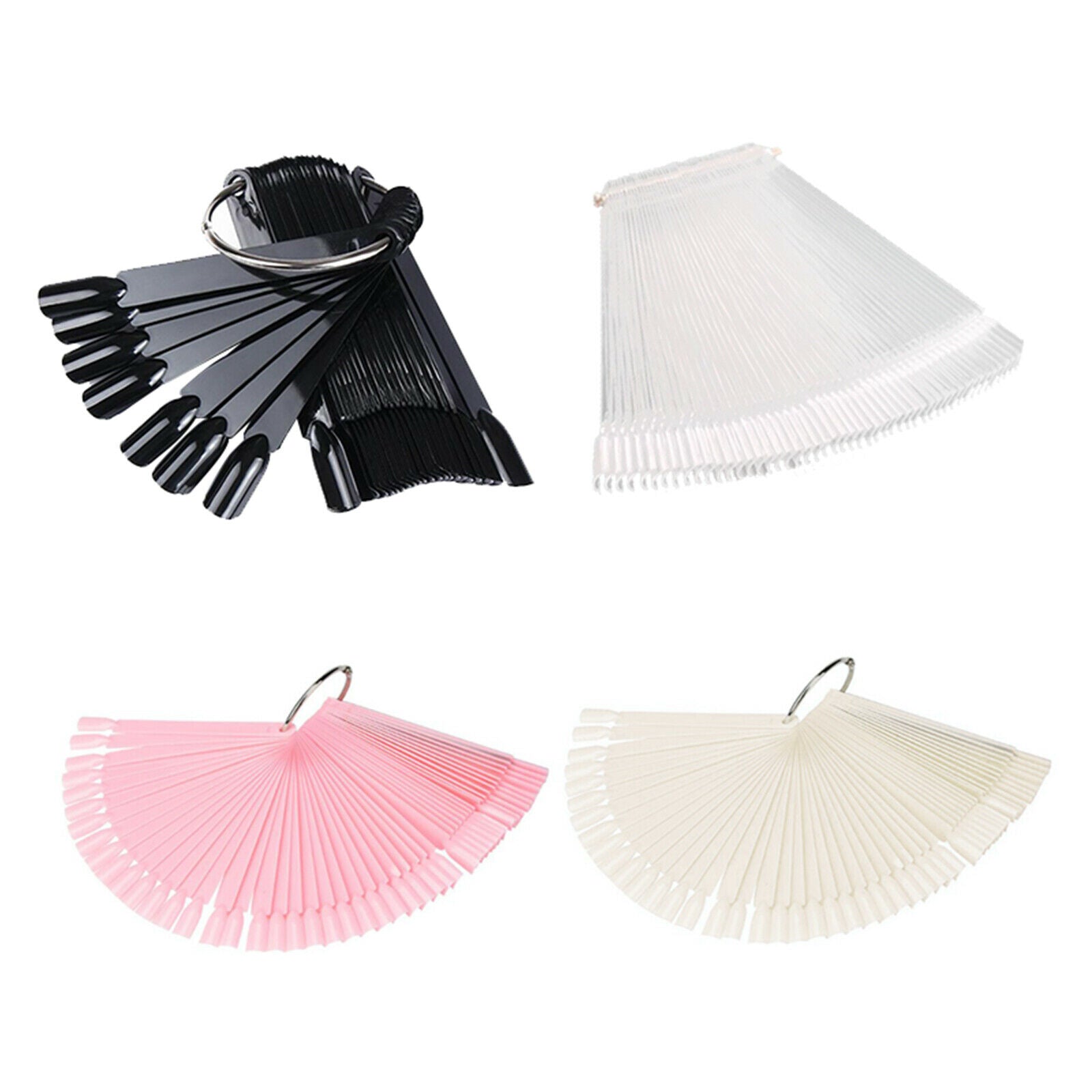 200x 4-Color Fan-shape False Nail  Sticks Templates Sticks Detachable