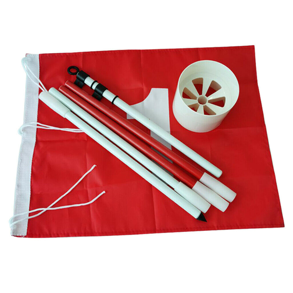 5-Section Premium Golf Flag Stick Pole Training Cup Range Practice Mark
