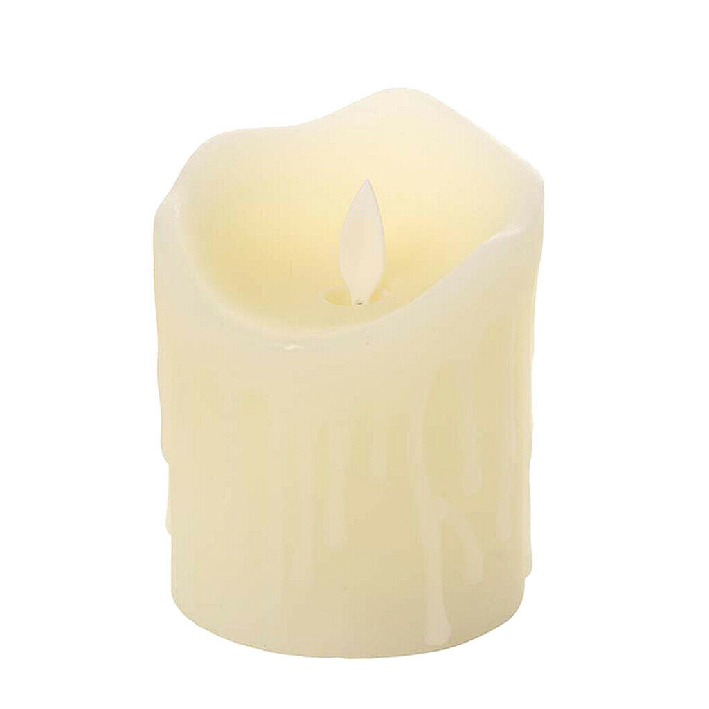 Flameless Candles, Real Wax Pillars LED Candle, Realistic Dancing LED Flames Tea