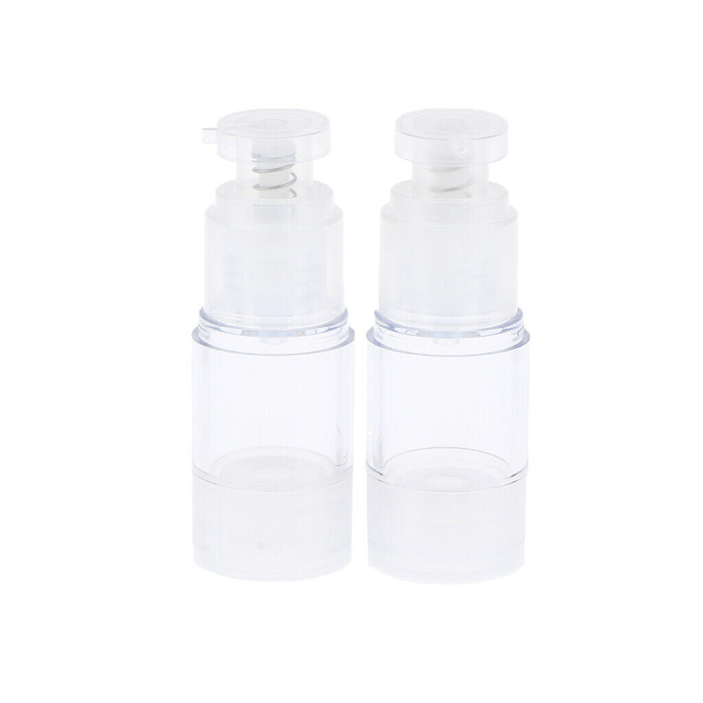 2Pcs Portable Airless Vacuum Cosmetic Lotion Pump Bottles for Home Salon - as