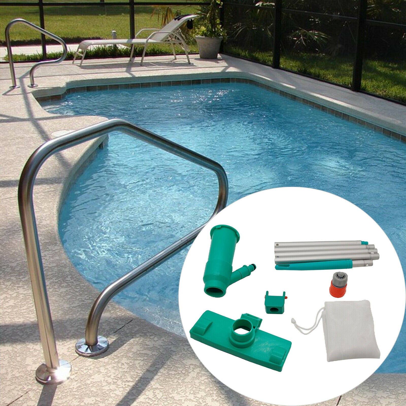 Pool Vacuum Jet Cleaner with Brush for Above Ground Pools Spas US Joint