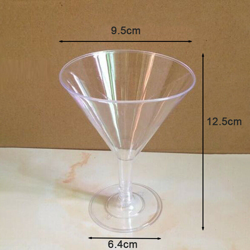 6Pcs Plastic beverage Transparent Goblet Cup Wine Cocktail Disposable Party Pb