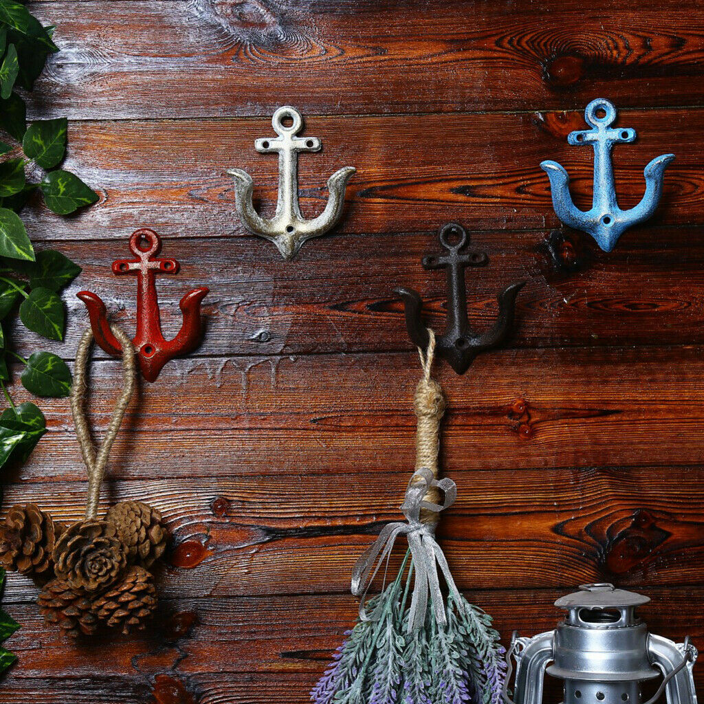 4x Wall Hook Bedroom Heavy Duty Coat Hook Hanger Decoration Red Wall Mounted