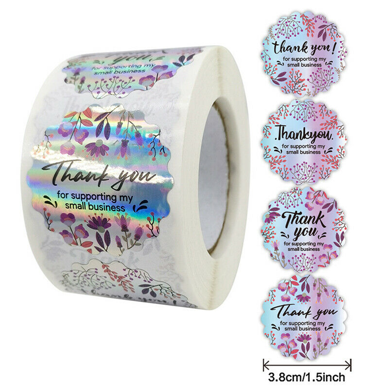 500 Pcs Round Thank You for Supporting My Small Business Stickers Diy Sticke LS