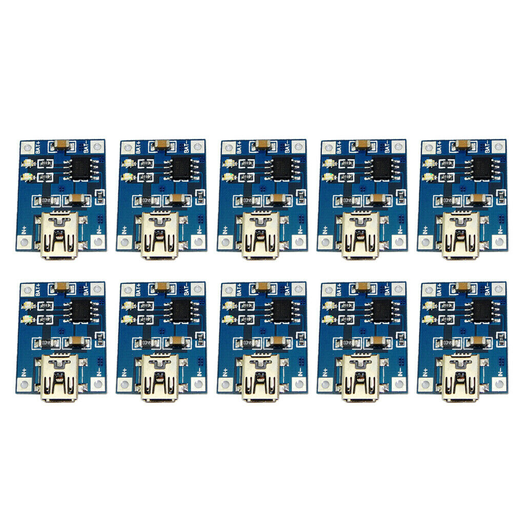 1A 4.5-5.5V Micro USB Lithium Battery Power Charger Module Pack of 10