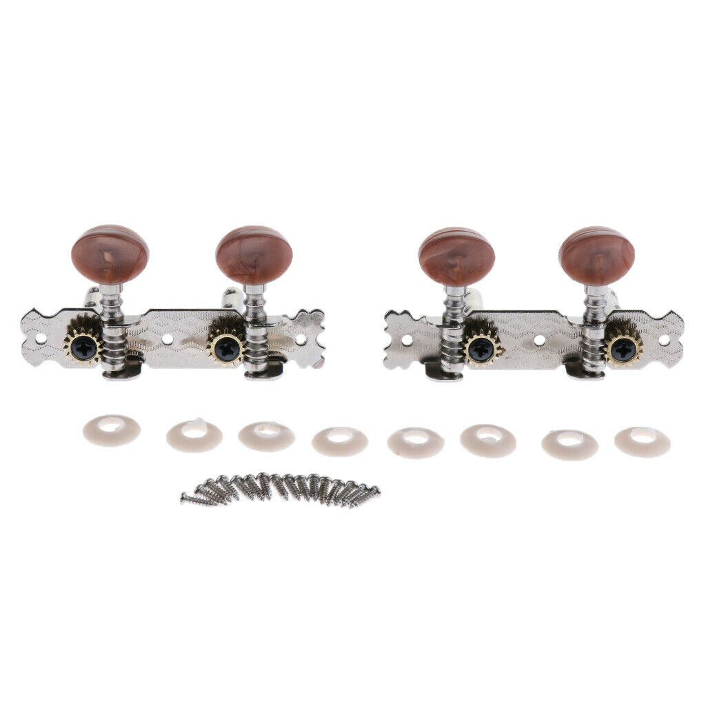 4 Pieces Tuners Knobs Strings Tuning Tuner For Folk Acoustic Guitar, 2R 2L