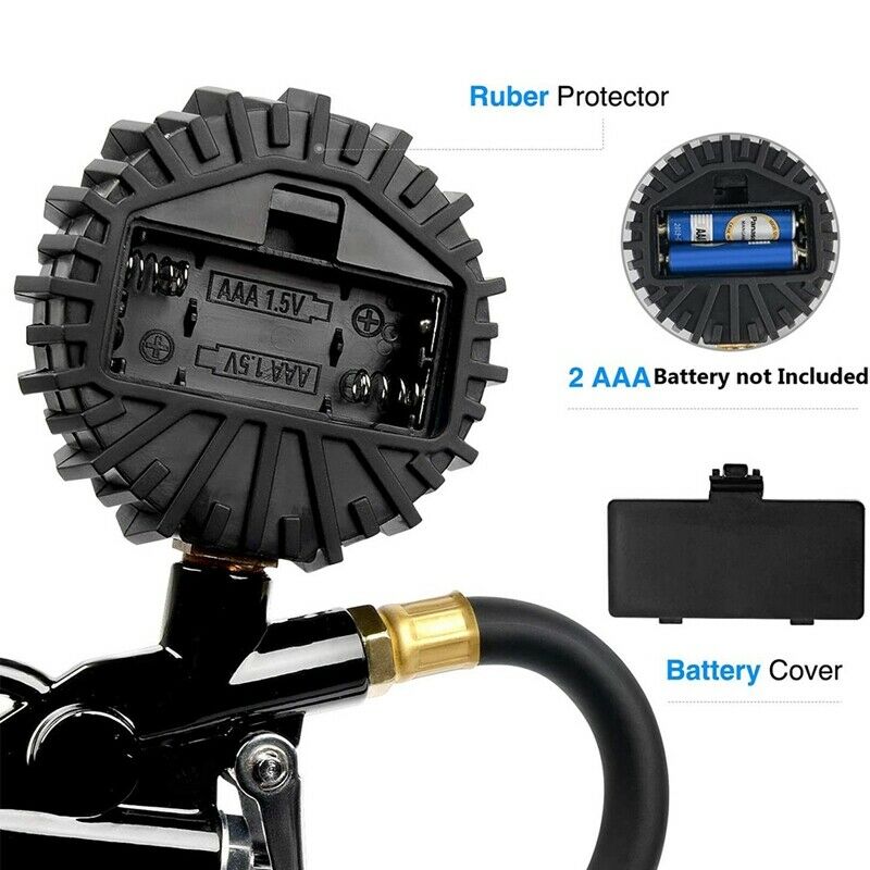 Digital Tire Inflator with Pressure Gauge,200PSI American Air Chuck Heavy DutyM7