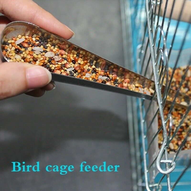 1pcs Bird Cage Stainless Steel Feeder Parrot Bird Accessory Feed Containe.l8
