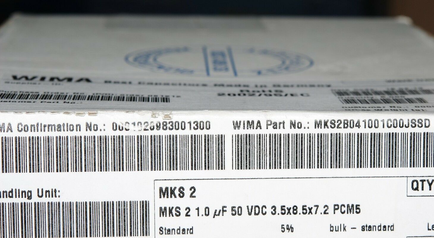 10pcs - WIMA MKS2 1uF (1µF) 50V 5% pitch:5mm Capacitor
