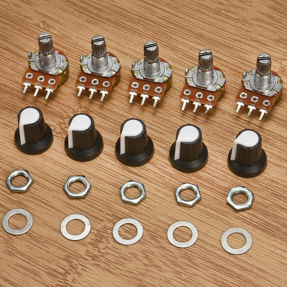 5pcs 10K OHM 3 Terminal Linear Taper Rotary Volume B Type Potentiometer Pot