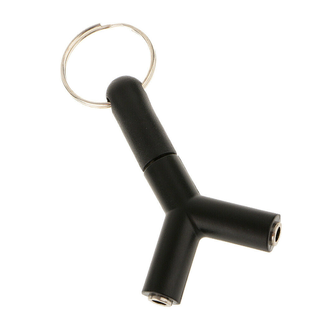 1 Male To 2 Female 3.5mm Y Audio Splitter Headphone Adapter W/ Key