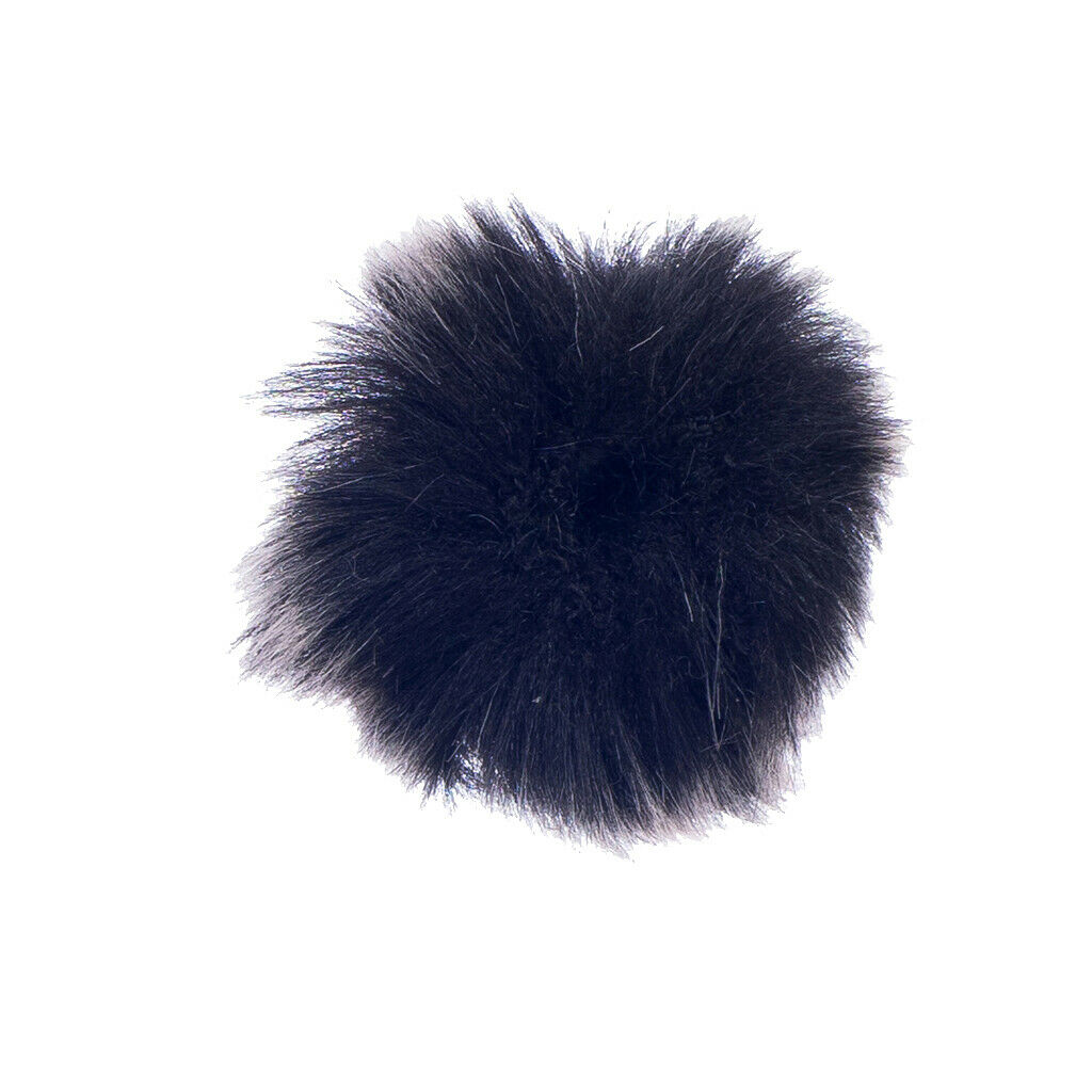 Black +White Fur Microphone Windscreen for Lapel Lavalier Mic 0.5cm