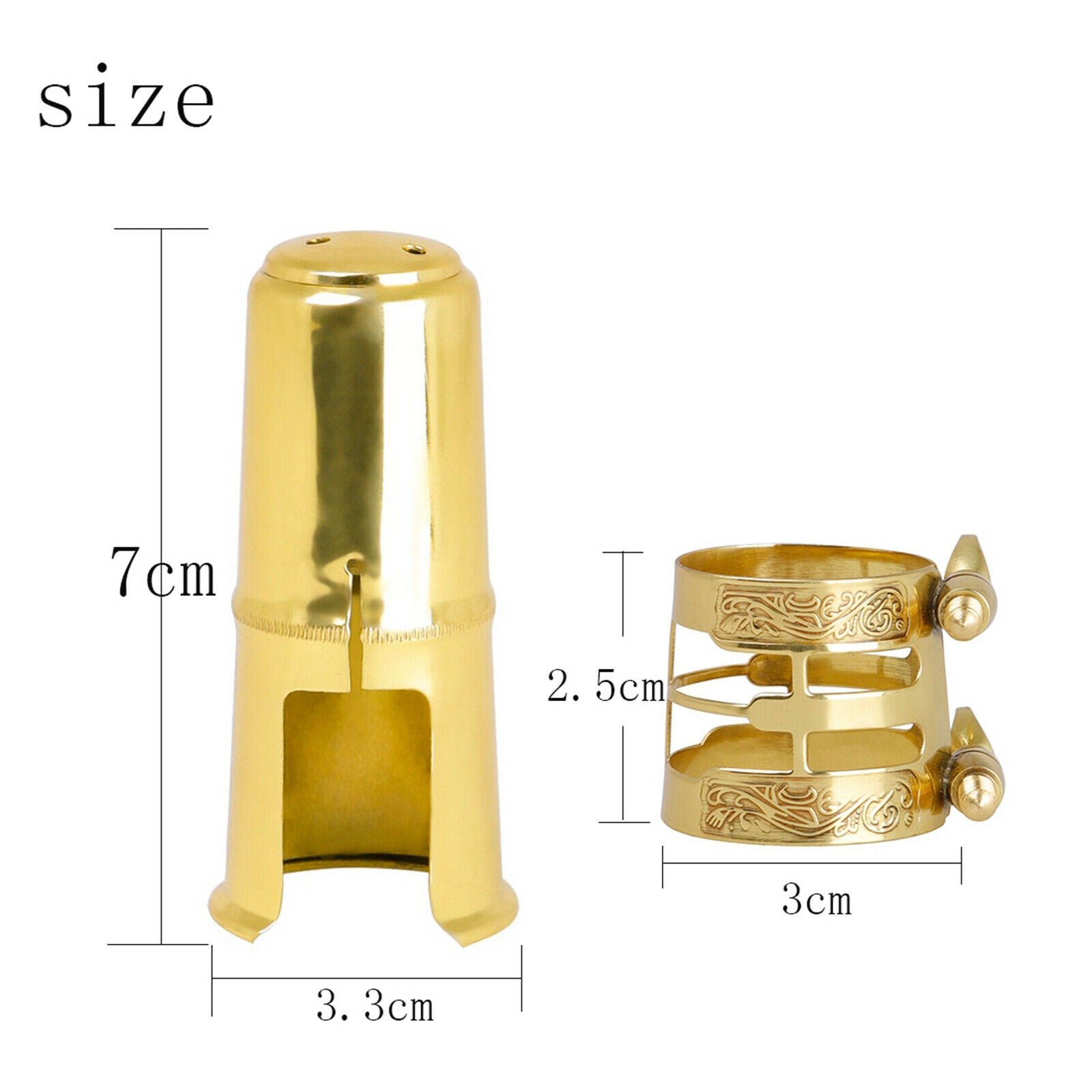 Solid Brass Alto Saxophone Mouthpiece Protective   with Ligature for