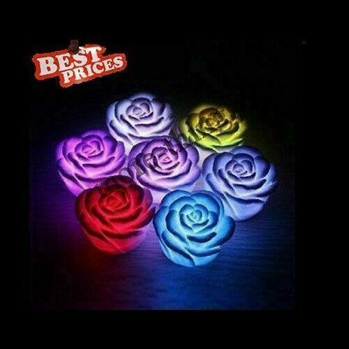 1pcs- Color Changing Rose Night Light LED PVC Lamp Home/Party Decor Fameless