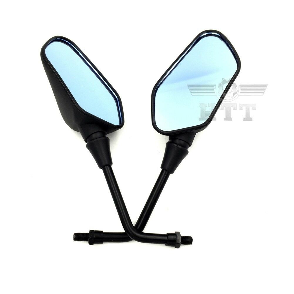 Black Mirrors Blue Glass 10mm For Universal Motor (Kawasaki Z1000 Z750 Versys)
