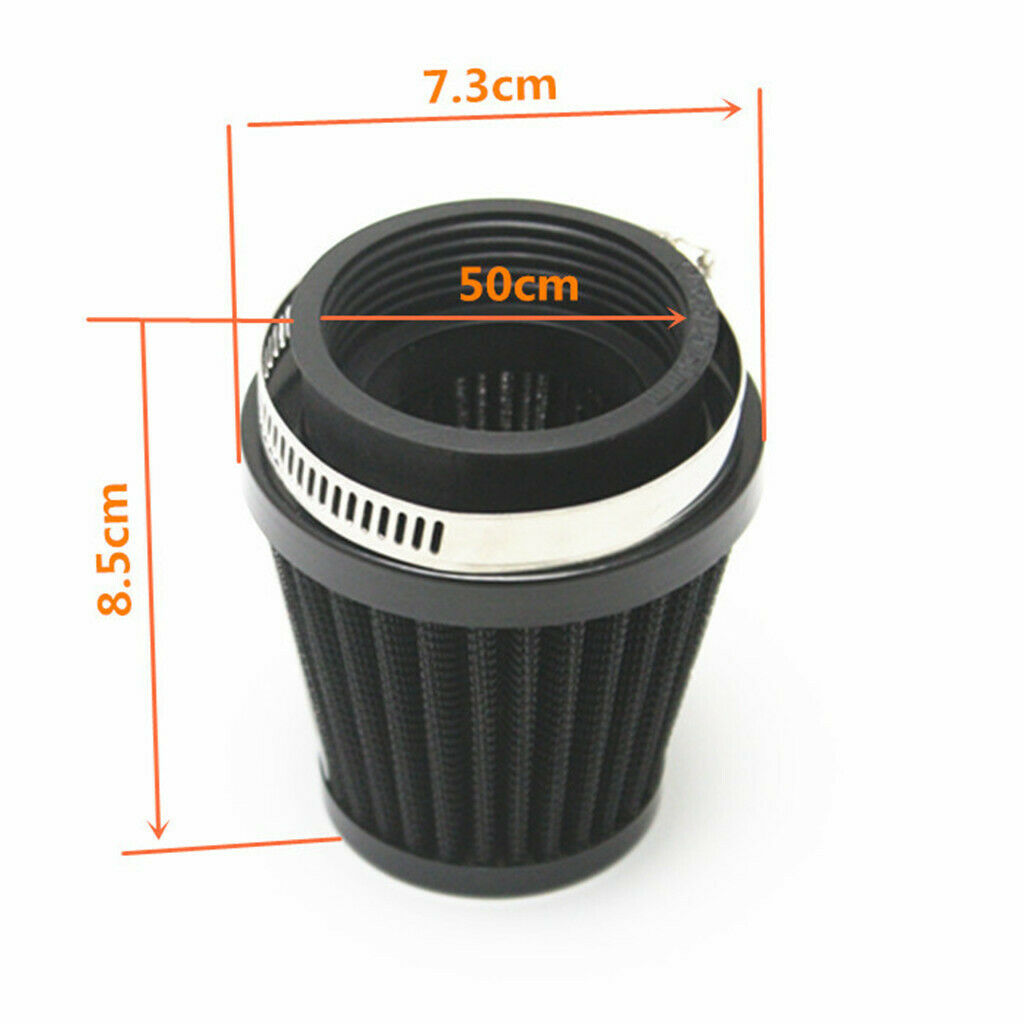 Black 50mm Air Intake Filter for Universal Motorcycle Dirt Bike ATV Quad Pit