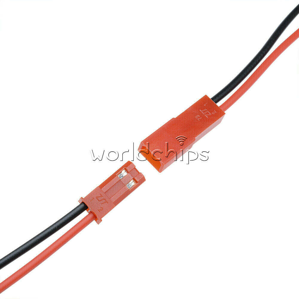 10Pairs 100mm JST Plug 2pin Connector Cable Wire Female+Male For RC Lipo Battery