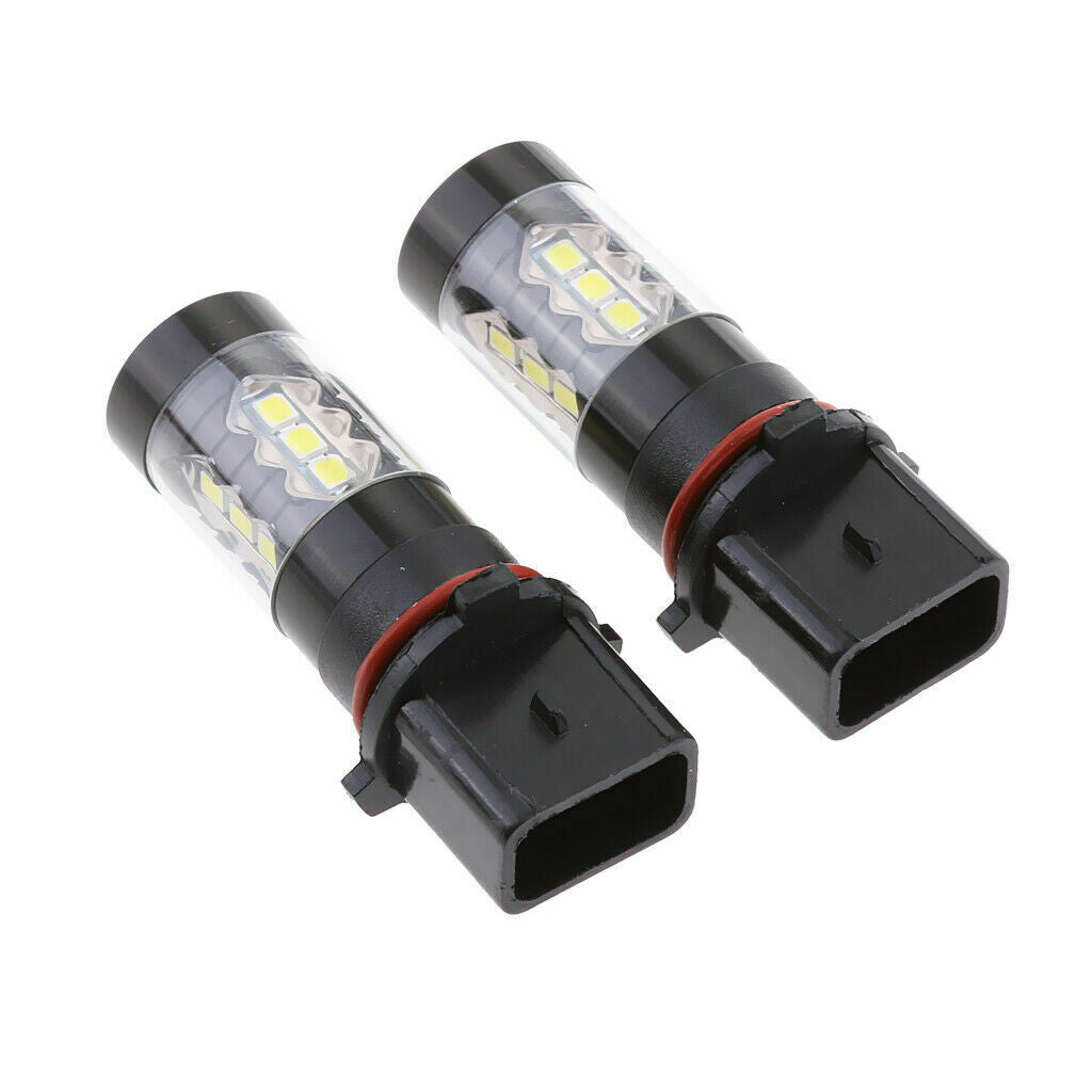 2pcs White P13W  LED Bulbs 80W DRL Fog Lights Fit Chevrolet Camaro 2011-2013