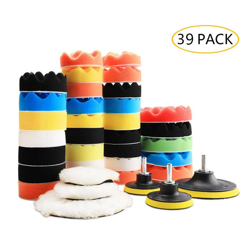 39Pcs Car Buffing Pads Polishing Pad Kit for Polisher Waxing Polishing Machine