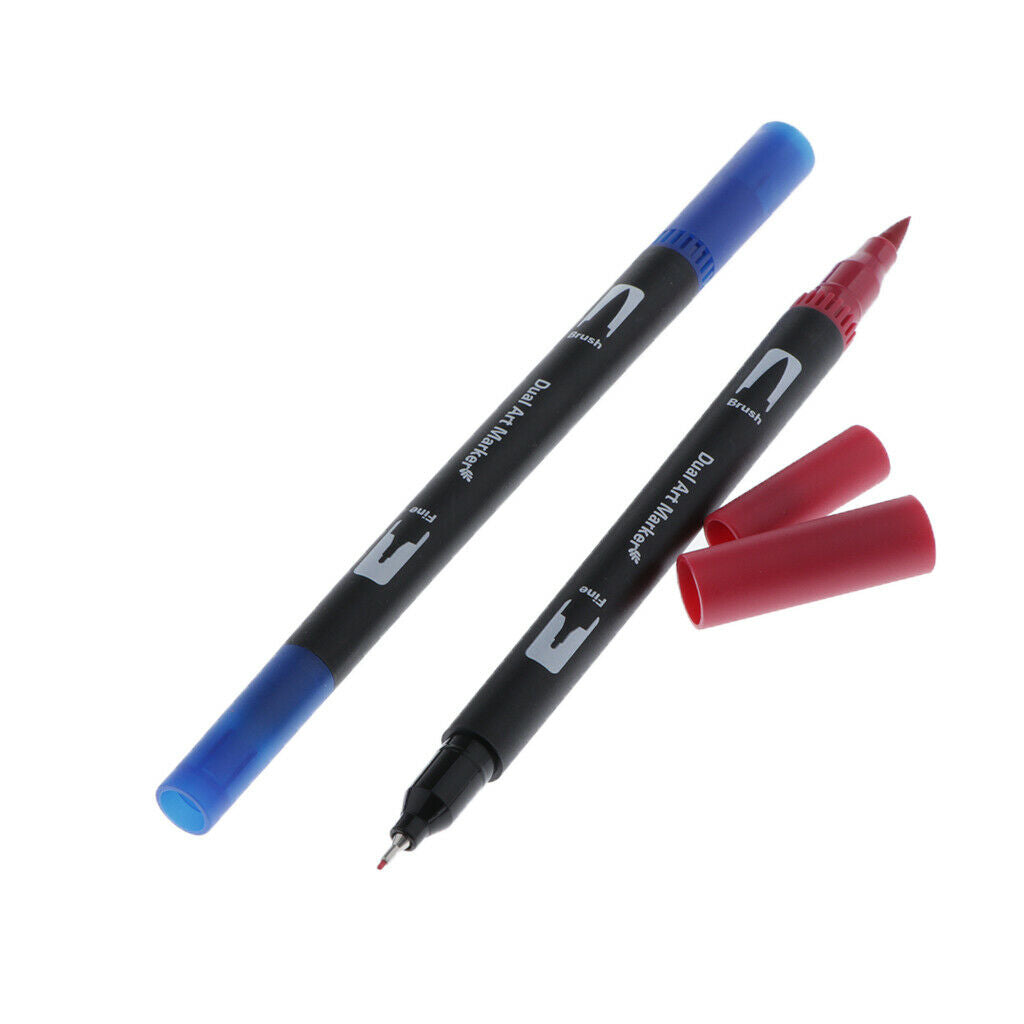 Dual Tip Watercolor Brush Pens Multi-color for Marker Painting 24 Colors