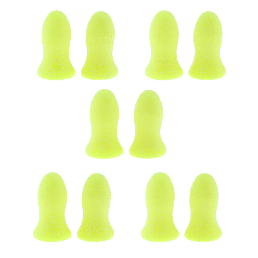5 Pair Soft Foam Ear Plugs Tapered Travel Sleep Noise Prevention Light Green