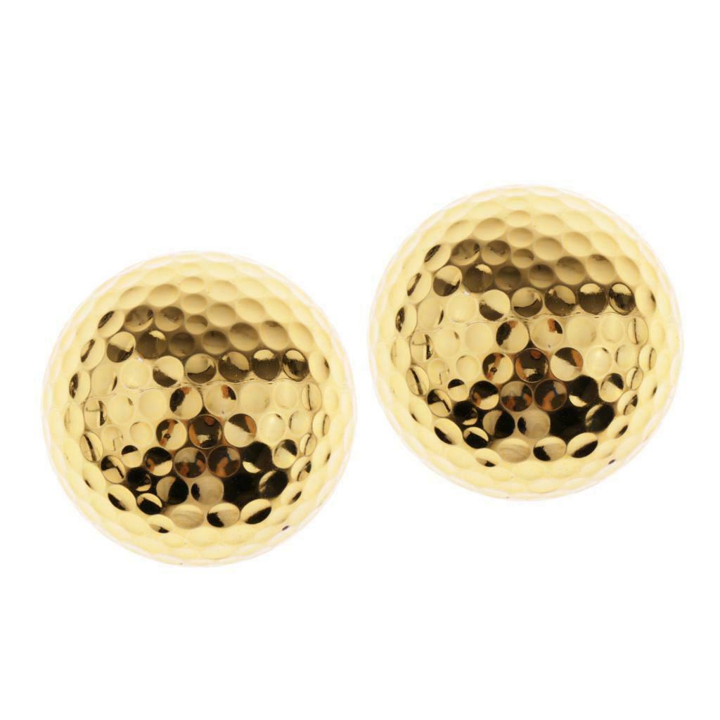2pcs Double Layer Golf Ball Rubber Golden Golf Practice Ball Golfer Present