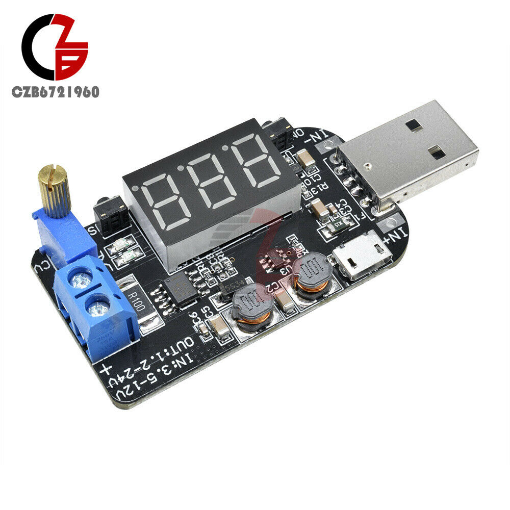 DC 15W 5V to 1V -24V USB Adjustable Power Supply Module Boost Buck Voltage