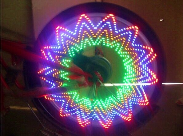 Cycling Bike Bicycle Tire Wheel Valve 16 Led Flash Light With 32 kinds of change