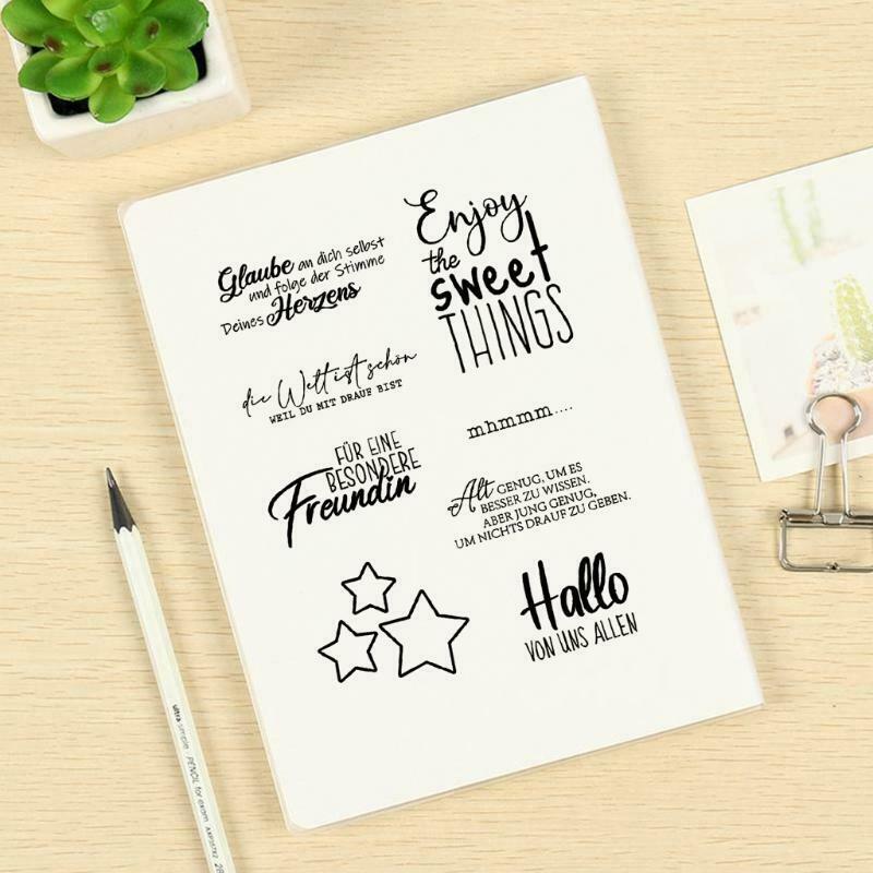 German Wishes Blessing Lettering Clear Stamps for Card Making Decoration and DIY