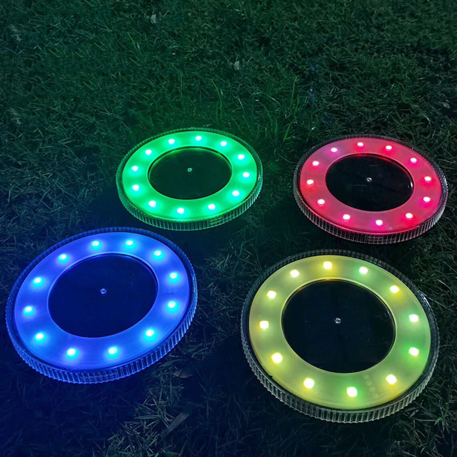 4 Sets Automatic LED Buried Light Ground Solar Landscape Walkway Steps