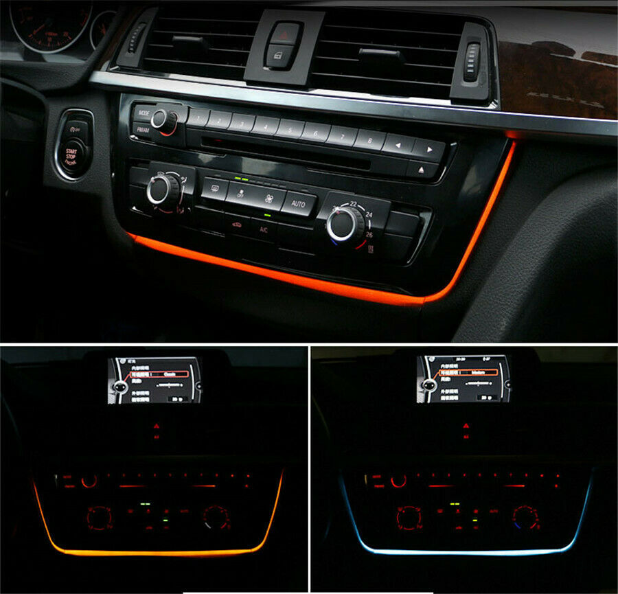 Adjustable Carbon Fiber Car Stereo Fascia Console Decoration Atmosphere Lights