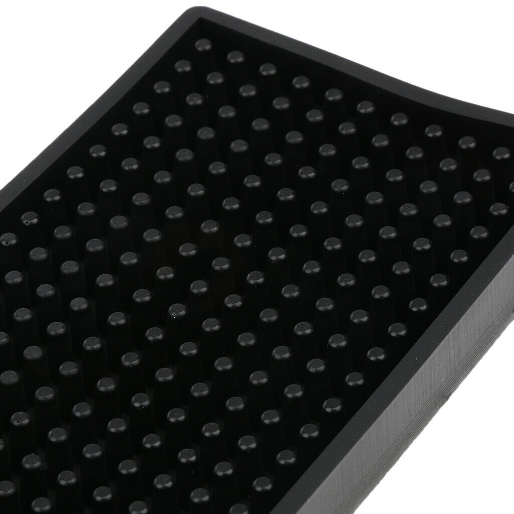 2 Pcs Heavy Duty Rubber Bar Mats Black, 60x8cm & 30x15 inch, Heat Resistant
