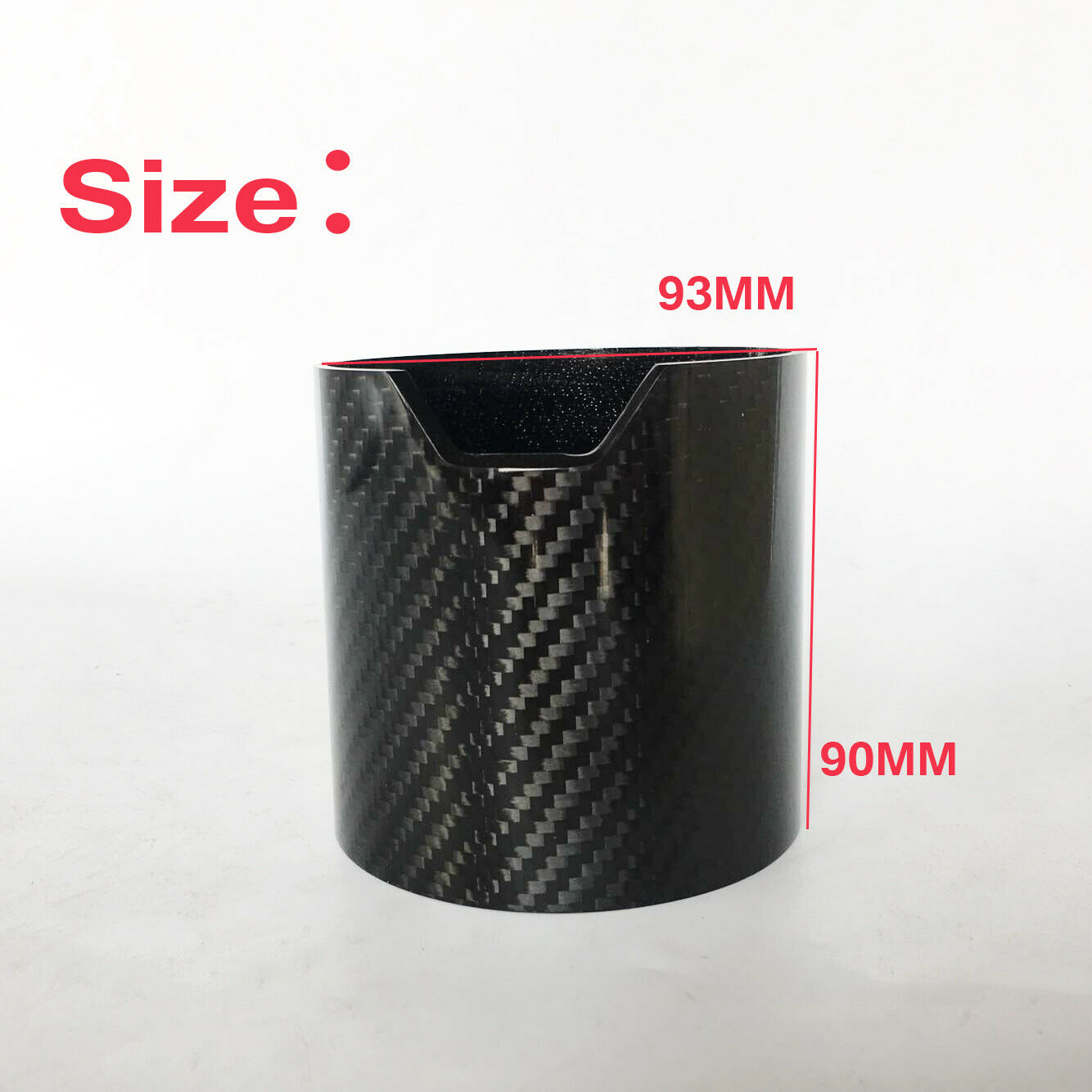 Gloss Carbon Fiber Car Exhaust Tip Shell Cover Sheath Muffler Pipe Guard 93*90mm