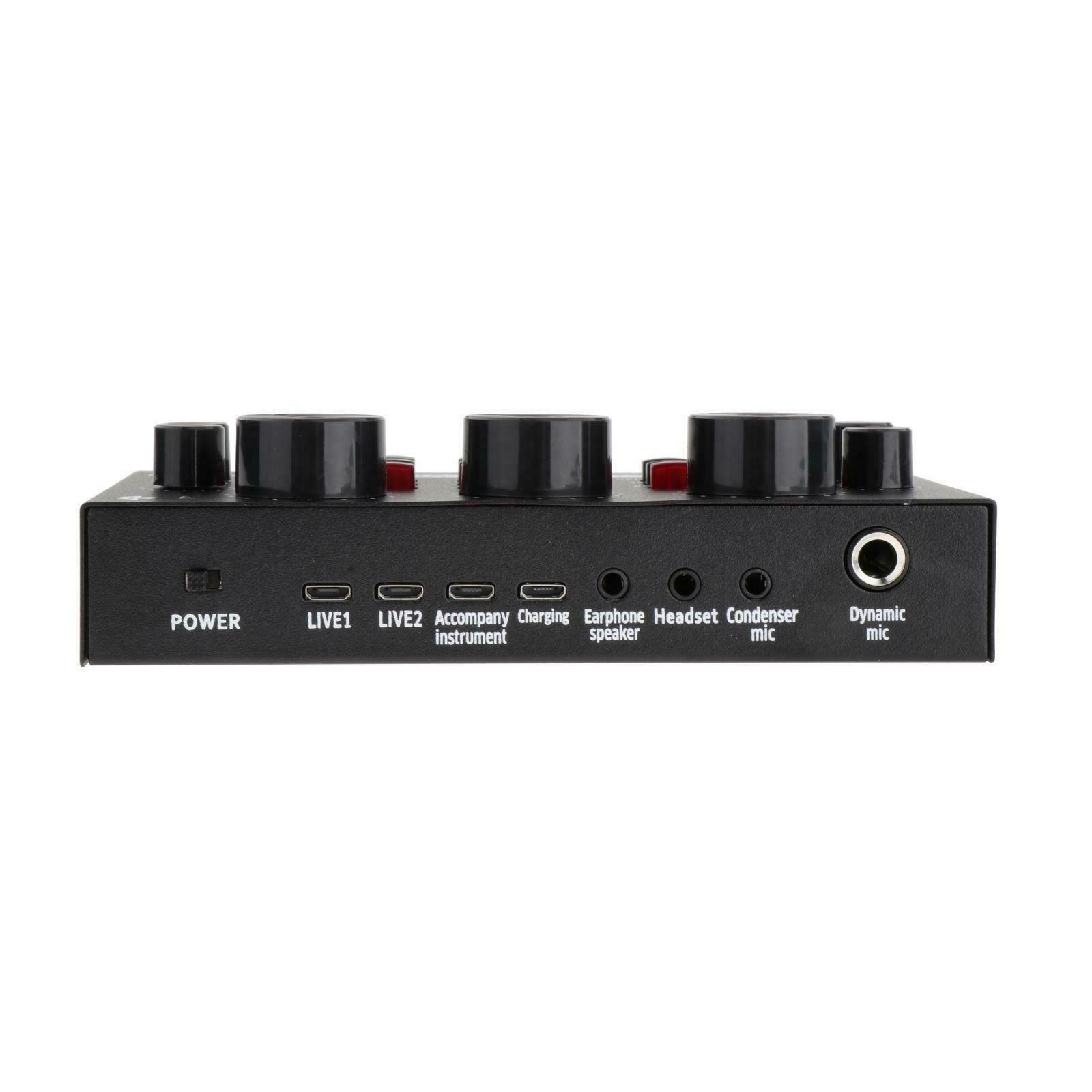 V8II USB Live Sound Card BT Audio Mixer for Laptop Headset Live Recording