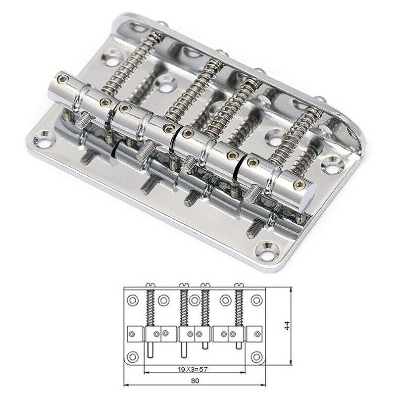 5X(Hard Tail Fixed Bass Guitar Bridge Compatible with 4 String Jazz Bass o I5X3)