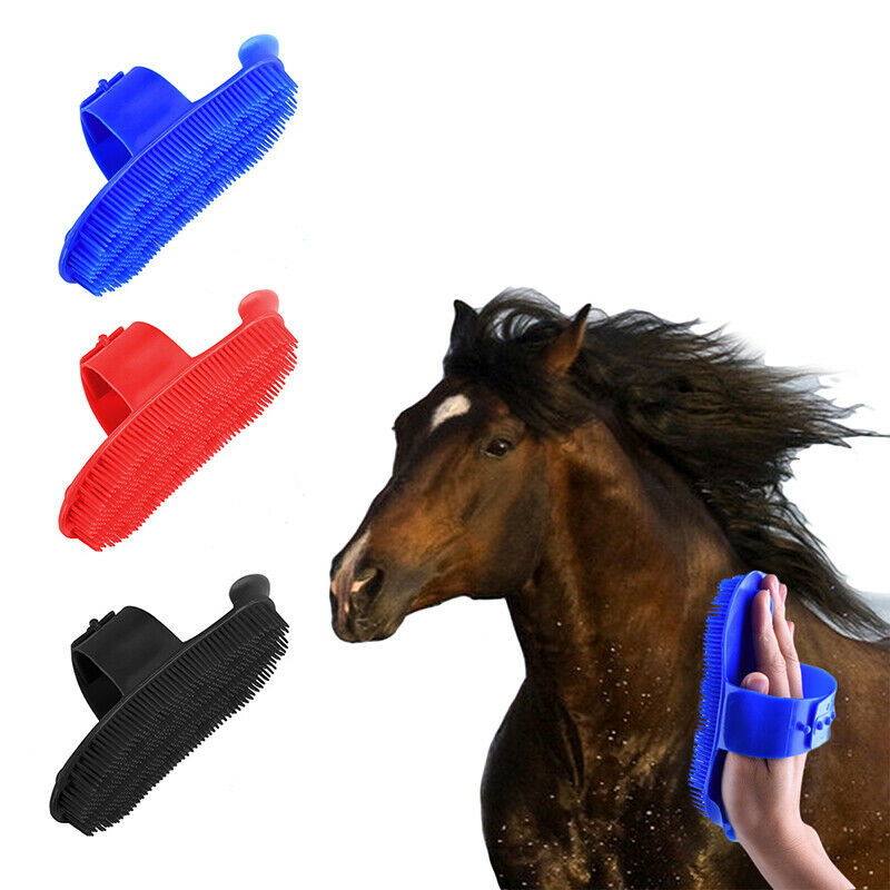 Plastic Curry Comb Adjustable Strap Horse Pony Care Grooming Scraper Brus.l8