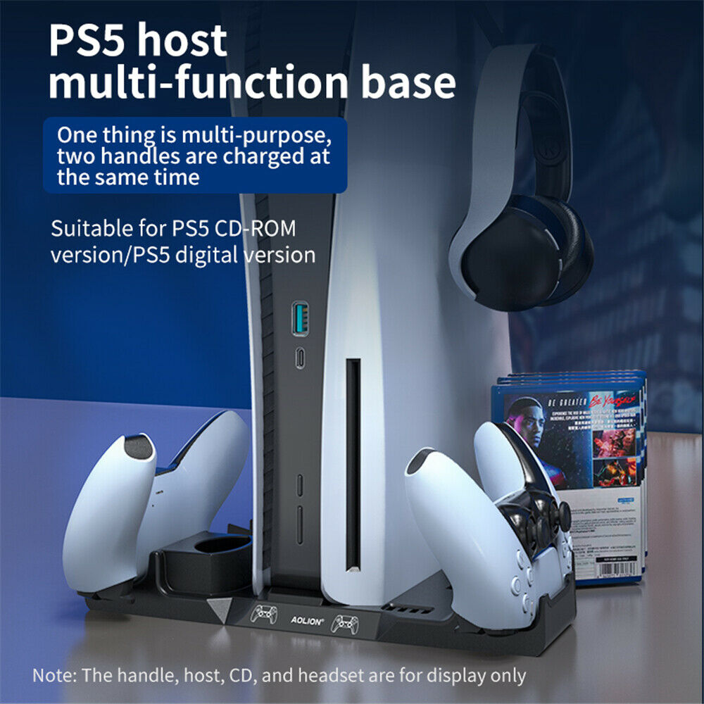 PS5 Controller Charger Dock Stand Earphone Disc Storage Bracket For PlayStation5