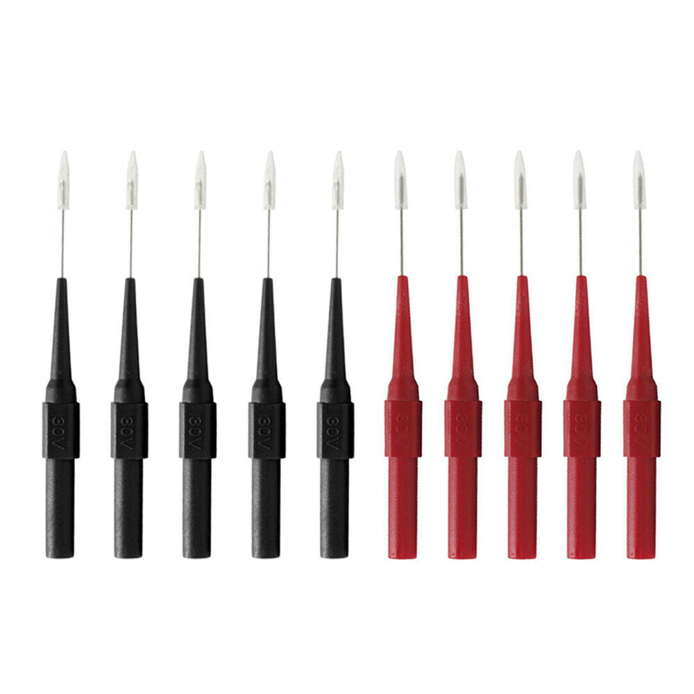 Red/Black 10PCS  4mm Banana Socket Non-destructive Pin Test Probes For Tester