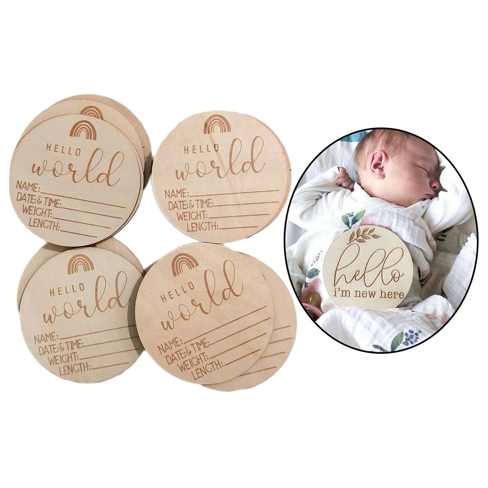 20x Monthly Milestone Cards Rounds Newborn Baby Shower Gift