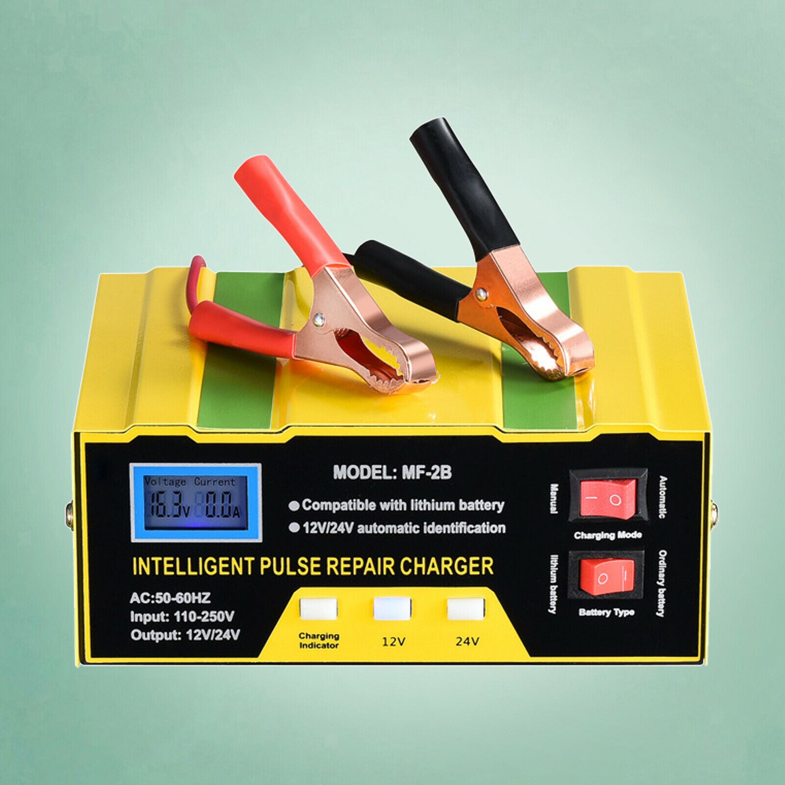 12V 24V Electric Repair Car Battery Charger Maintainer Automatic LCD Display