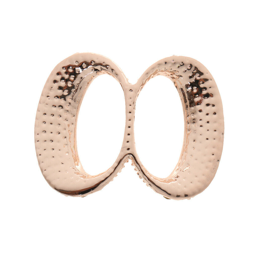 2pcs Crystal Oval Scarf Ring Elegant Simple Design Metal Scarf Jewelry Gift