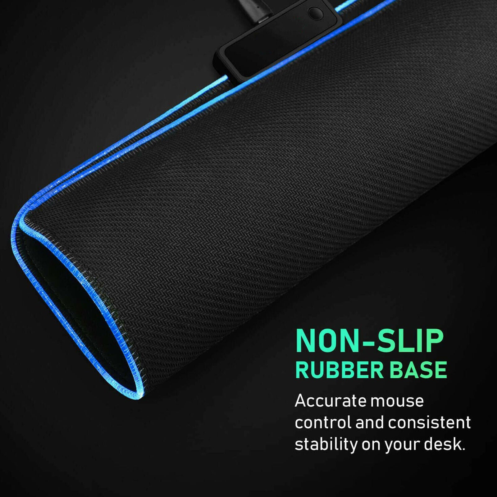 RGB Gaming Mouse Pad Large Color LED Lighting Wired USB 13.8 x 9.8 Inches