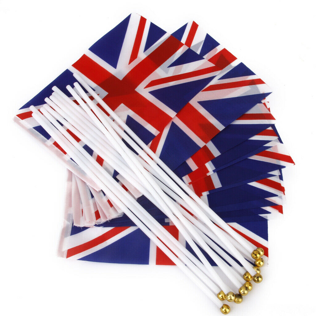 Pack of 12pcs UNION JACK SMALL HAND WAVING FLAG UK GB British Great Britain