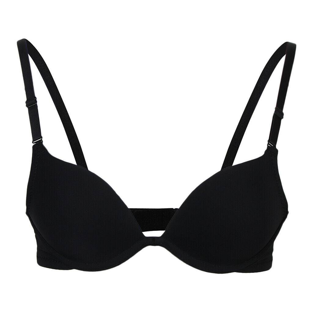 Women's Classic Bra With Underwire T-Shirt Bra Push Up Bra - Black, 32AB