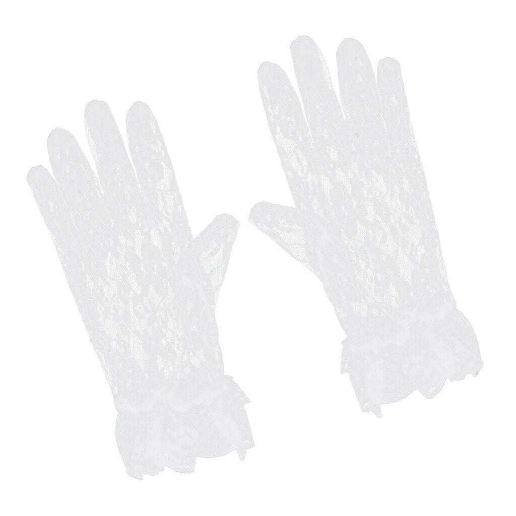 1 Pair Bridal Lace Gloves Wedding Evening Party Dance Prom Costume White
