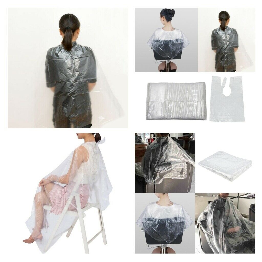 200 Pieces Disposable Hair Cutting Cape Shawl Gown Unisex Capes Cloth Apron