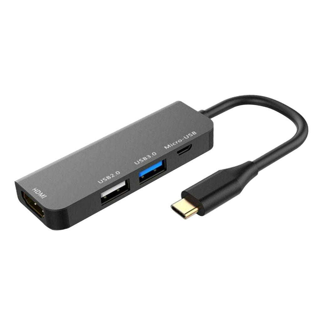 Type-C Hub To 4K HDMI With USB 3.0/2.0 Port, Aluminium Hub With Micro USB